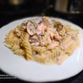 El cooksnap de Zaida TC @alquimiasfood cuando hizo Cintas de pasta fresca con langostinos y almejas.