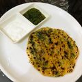 Rashi Narang's cooksnap of when they made Spring onion paratha.