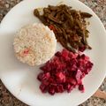 El cooksnap de Andrea Guerra cuando hizo Carne desmechada, ensalada de remolacha.