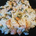 El cooksnap de Silvia Rivas cuando hizo Risotto de salmón y espárragos.