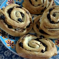 El cooksnap de Thiana Lapaz cuando hizo Rolls de manzana, pasas de uva y canela 💜💚🧡.