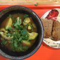 Jon's cooksnap of when they made Mexican shrimp soup (Caldo de Camarón).