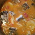 El cooksnap de Deborah cuando hizo Merluza en salsa con berberechos y mejillones.