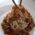Rosa Muthoni's cooksnap of when they made Spaghetti with beef stew.