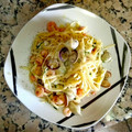 El cooksnap de Marina.Mv cuando hizo Pasta con gambas y almejas 🦐.