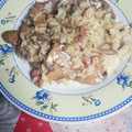 El cooksnap de Sandra cuando hizo Risotto de champiñón con jamón.