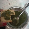 El cooksnap de Andrea Salinas cuando hizo Salsa Pesto para Pastas.