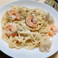 Vicky Maralise 的 鮮蝦干貝明太子義大利麵 cooksnap