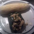 mamajmw's cooksnap of when they made Garlic Mushroom Stuffed Poblano Peppers (meatless).