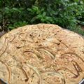 El cooksnap de Daniela Gimenez cuando hizo Foccacia de cebolleta, romero y queso.