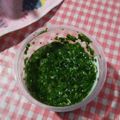 El cooksnap de Manuela cuando hizo Pesto de ajo, perejil y albahaca... 🍽️.