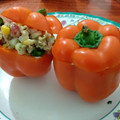 El cooksnap de Josué Mendoza cuando hizo Pimiento Morrón relleno con ceviche de atún.