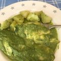 El cooksnap de Naza Fernández cuando hizo Merluza al horno con salsa de espinacas.