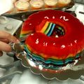 StephL13's cooksnap of when they made Rainbow jello shot cake.