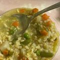 El cooksnap de Noelia cuando hizo Sopa de ensaladilla de verduras con arroz y algo más.