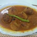 Krishna Biswas's cooksnap of when they made Arbi Kofta Curry.