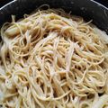 El cooksnap de Alejandra Uribe cuando hizo Espagueti blanco con queso parmesano.