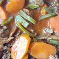 El cooksnap de Sarah Rodriguez cuando hizo Bisteces con chile guajillo, zanahorias y nopales.