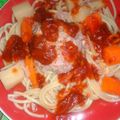 El cooksnap de Sole Vazquez cuando hizo Albóndigas con spaghetti en salsa de chipotle.