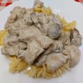 EszterD Cooksnap-ja, amikor elkészítette a(z) Tejszínes - mustáros csirkeragu, gombával receptet.
