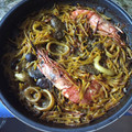 El cooksnap de Alex cuando hizo Fideuá fusión mar y montaña.