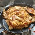 El cooksnap de Juliana Tupaz cuando hizo Espaguetis fritos con pollo y soja.