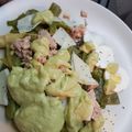 El cooksnap de soyfroda cuando hizo Ensalada templada de judías verdes, atún y espárragos con salsa de aguacate y queso light.