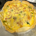 El cooksnap de Eva cuando hizo Quiche de brócoli, salmón y cebolla caramelizada.