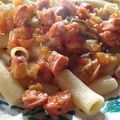 El cooksnap de Lupe DN cuando hizo Tuco para pastas con salchichas parrilleras.