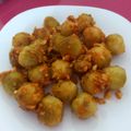 El cooksnap de Fini Bautista Angulo cuando hizo Coles de bruselas con avellanas.