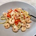 Sonia's cooksnap of when they made Tagliatelle prawns.