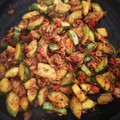 El cooksnap de Diego cuando hizo Salteado de zucchini, atún y pimientos.