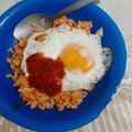 El cooksnap de Esther Soto cuando hizo Huevo sobre cama de arroz.