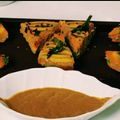 Veena Chopra का कुकस्नैप जब उन्होंने तिरंगा स्लाइस ढोकला (Tiranga Slice Dhokla recipe in Hindi) बनाया था।