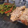 El cooksnap de anajuliasabat cuando hizo Filete de trucha en costra de almendras y verduras salteadas.