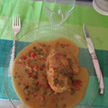 El cooksnap de Silvia cuando hizo Pechugas de pollo con leche de coco y picadillo de pimientos.