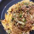 子睿 的 梅花豬花椰菜炒泡麵歐姆蛋 cooksnap