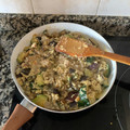 El cooksnap de Alberto Dueñas cuando hizo Revuelto de calabacín y berenjena.
