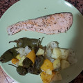 El cooksnap de Ari Rodriguez cuando hizo Salmón al vapor con sabor y verduras al horno.
