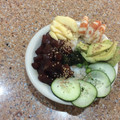 El cooksnap de silvia cuando hizo Poke bowl de salmón y langostinos.
