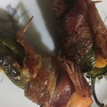 Mary's cooksnap of when they made Jalapenos wrapped in bacon.