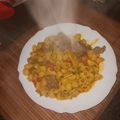 El cooksnap de Angie Mojica cuando hizo Tiburones con guiso de ternera y pimientos.
