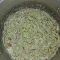 El cooksnap de Elena Ruiz cuando hizo Tallarines de espinacas con salsa de yogur.