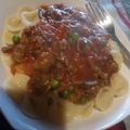 El cooksnap de JAVIRECETAS cuando hizo Fideos con champiñones y carne molida y salsa.
