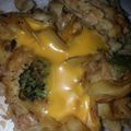 Jojo's cooksnap of when they made Tuna casserole, with broccoli.