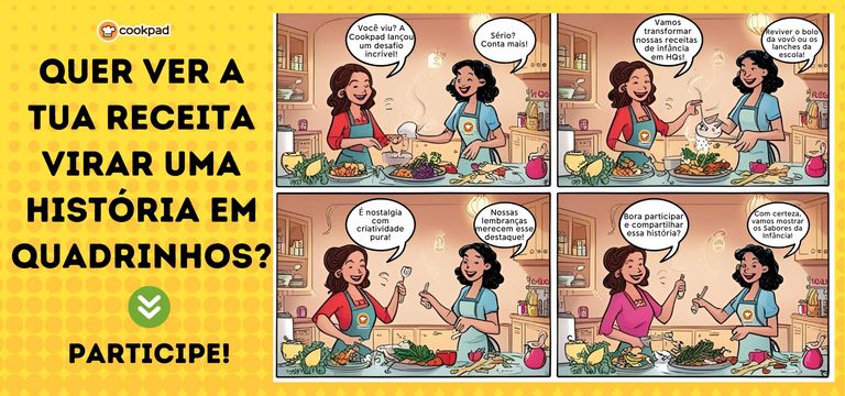 Quer ver a tua receita virar uma história em quadrinhos?