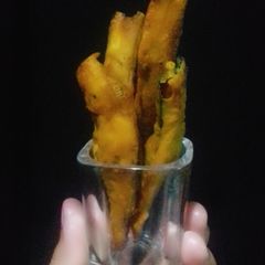A picture of Cheesy Banana Peel fingers.
