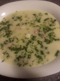 Фото Окрошка на курином бульоне.