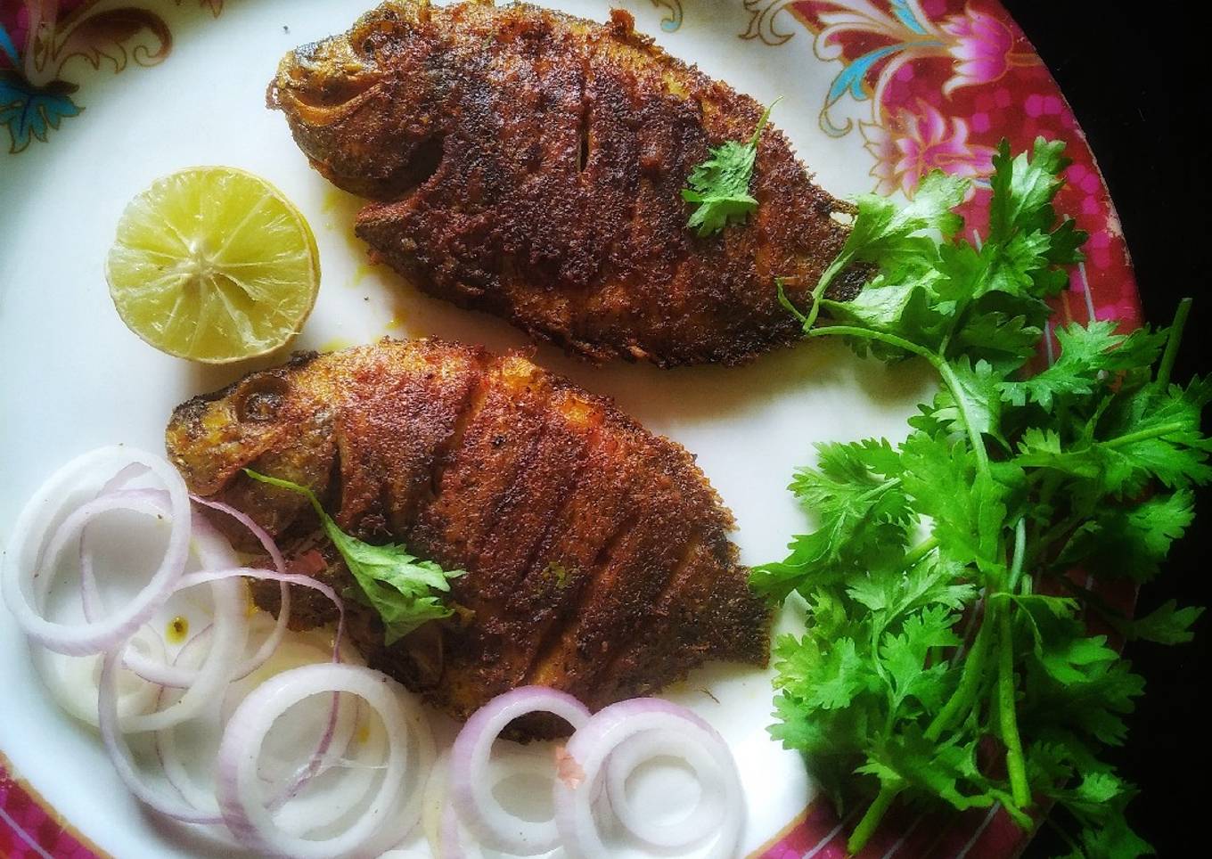 Pearl spot fish masala fry