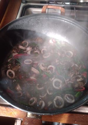 Foto resep Oseng cumi kacang panjang